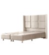 Lit coffre Rio Beige  - Velours