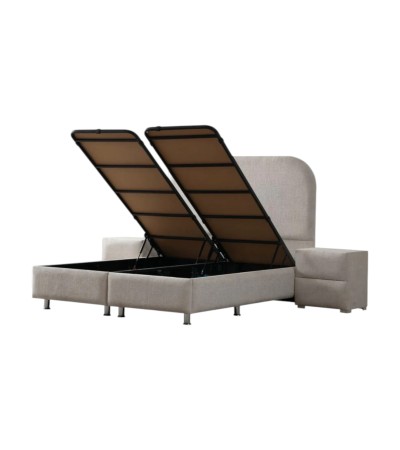 Lit Coffre Jade Blanc Cassé - Chenille