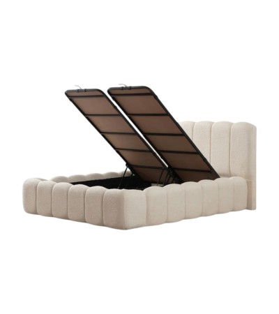 Lit coffre Alya Blanc Cassé - Chenille